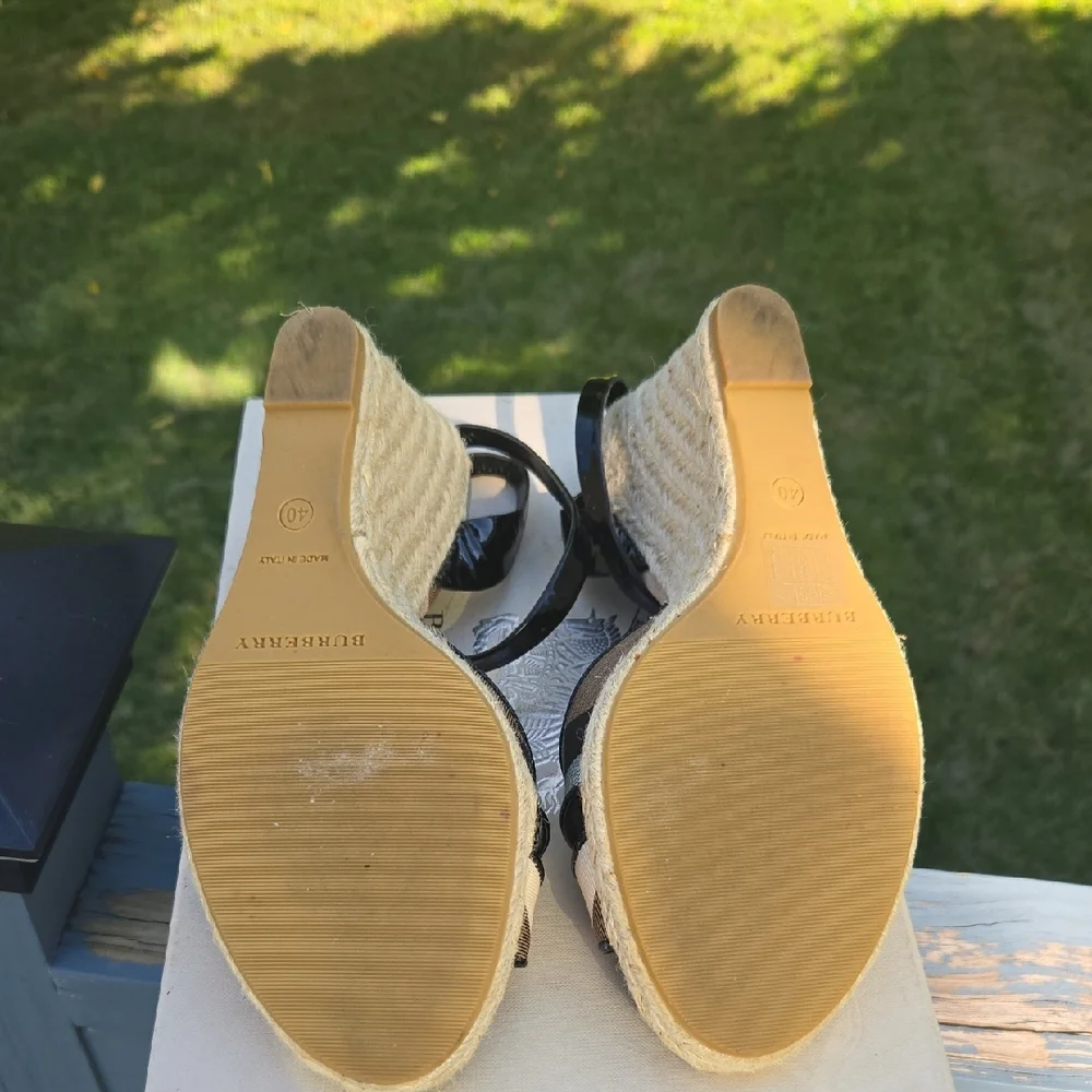 Burberry Black Nova Criss-Cross Espadrille Wedge